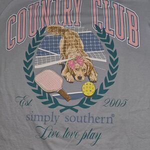 Simply Southern Country Club Tee with Dog and Pickleball